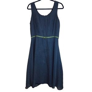 [K Studio] Black W/Polka Dots A-Line Midi Dress Women‘s Size 12